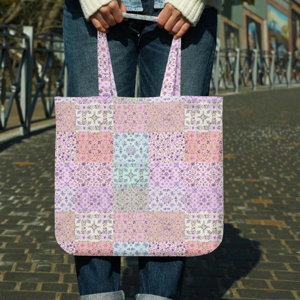 Pink Patchwork Tote - Floral Bag - Premium Cloth - Shabby Chic