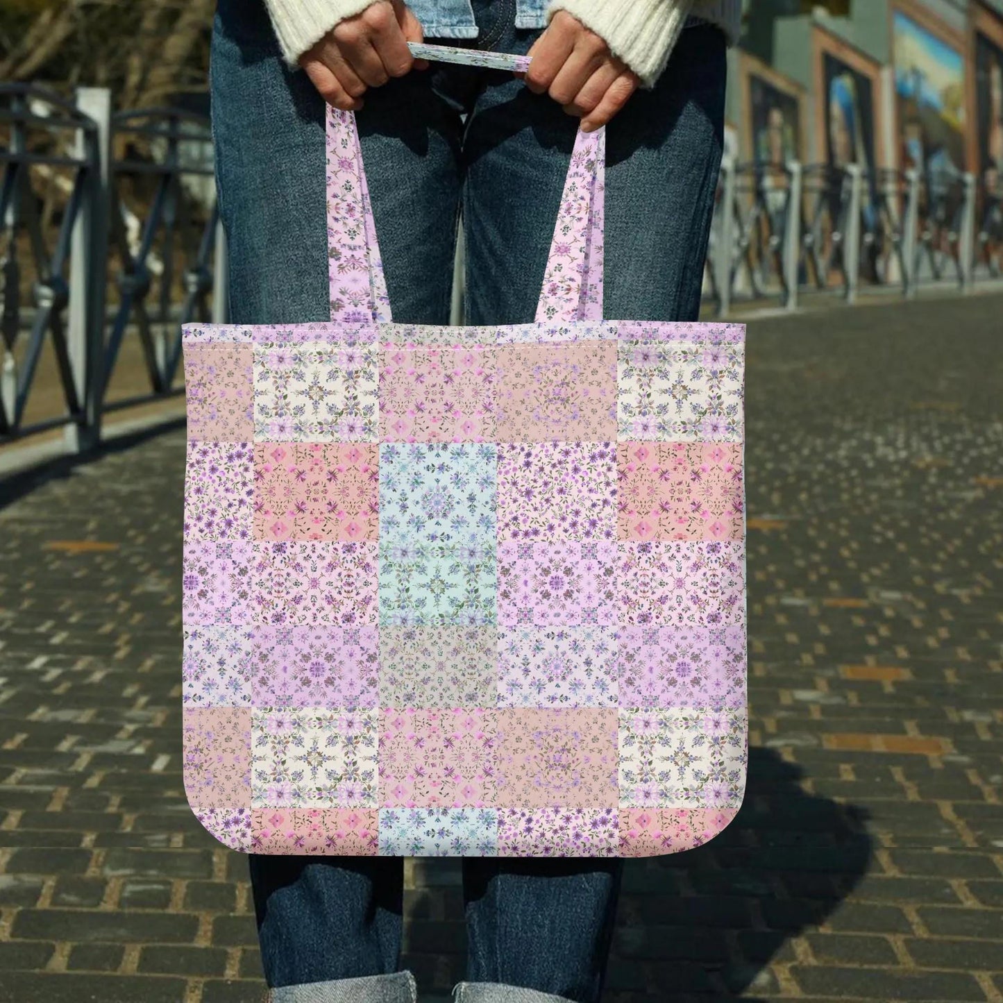 Pink Patchwork Tote - Floral Bag - Premium Cloth - Shabby Chic