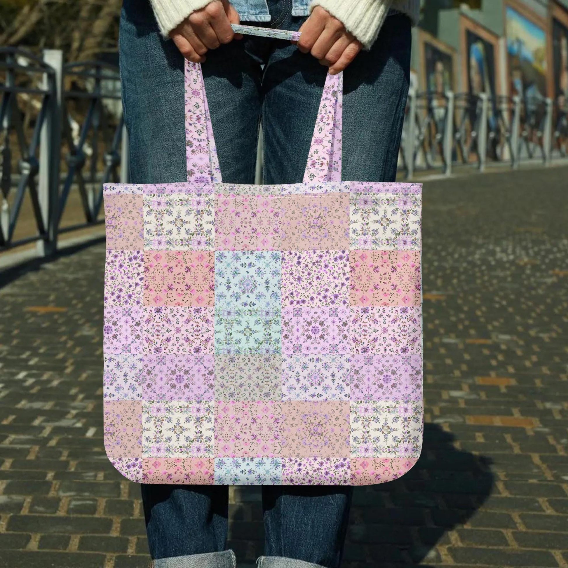 Pink Patchwork Tote - Floral Bag - Premium Cloth - Shabby Chic