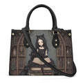 Goth Girl Purse - Cat Lovers Handbag - Black Cats and Books - Faux Leather