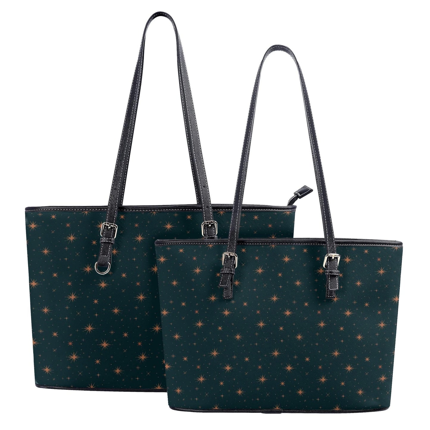 Dark Green Star Tote Bag, Celestial Shoulder Bag, Witchy Everyda, Minimalist Cosmic Handbag