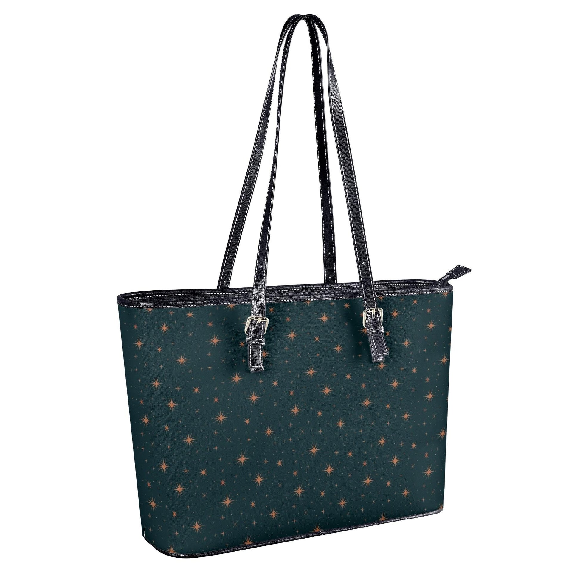 Dark Green Star Tote Bag, Celestial Shoulder Bag, Witchy Everyda, Minimalist Cosmic Handbag