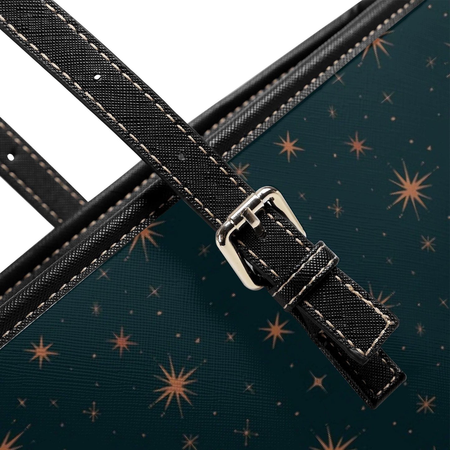 Dark Green Star Tote Bag, Celestial Shoulder Bag, Witchy Everyda, Minimalist Cosmic Handbag