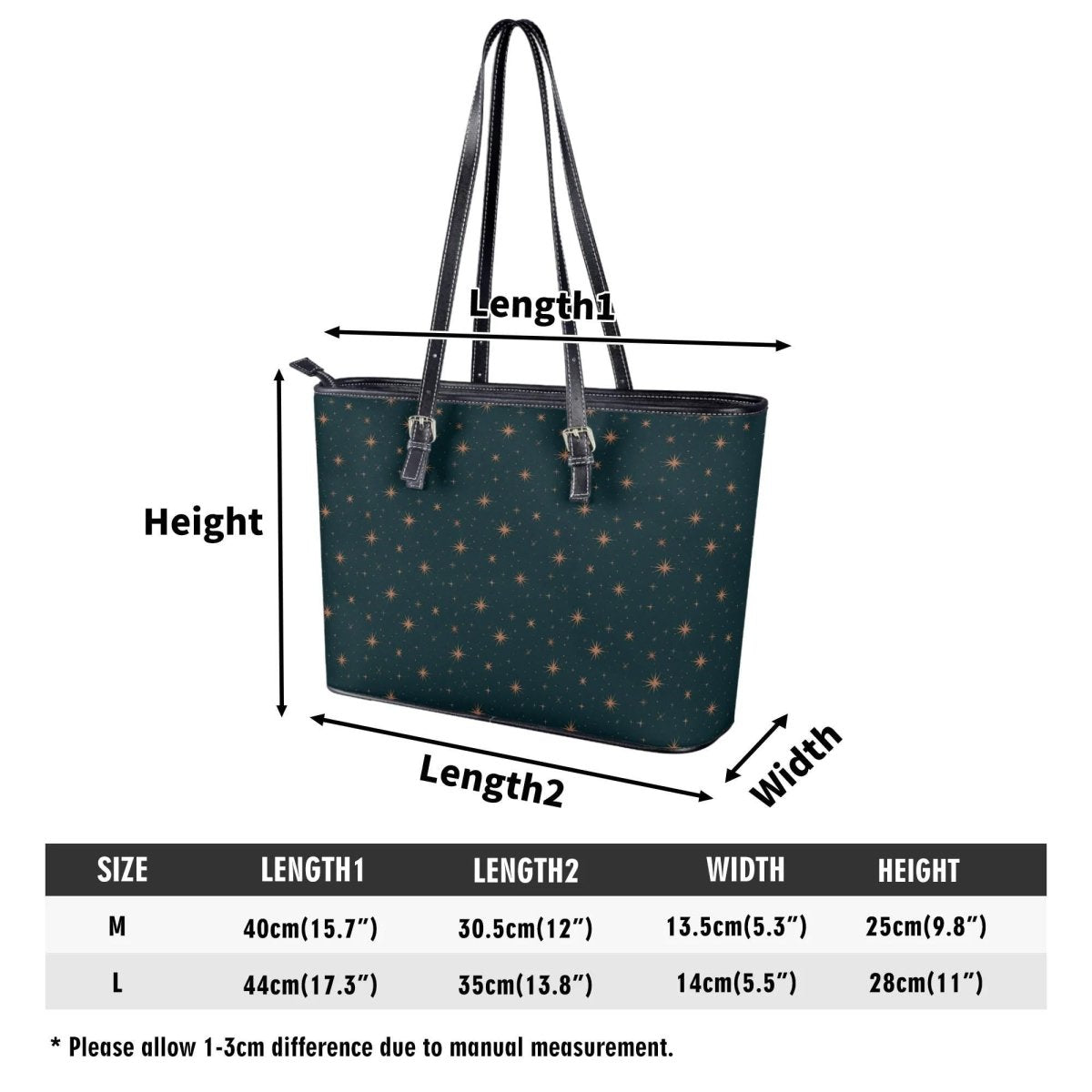 Dark Green Star Tote Bag, Celestial Shoulder Bag, Witchy Everyda, Minimalist Cosmic Handbag
