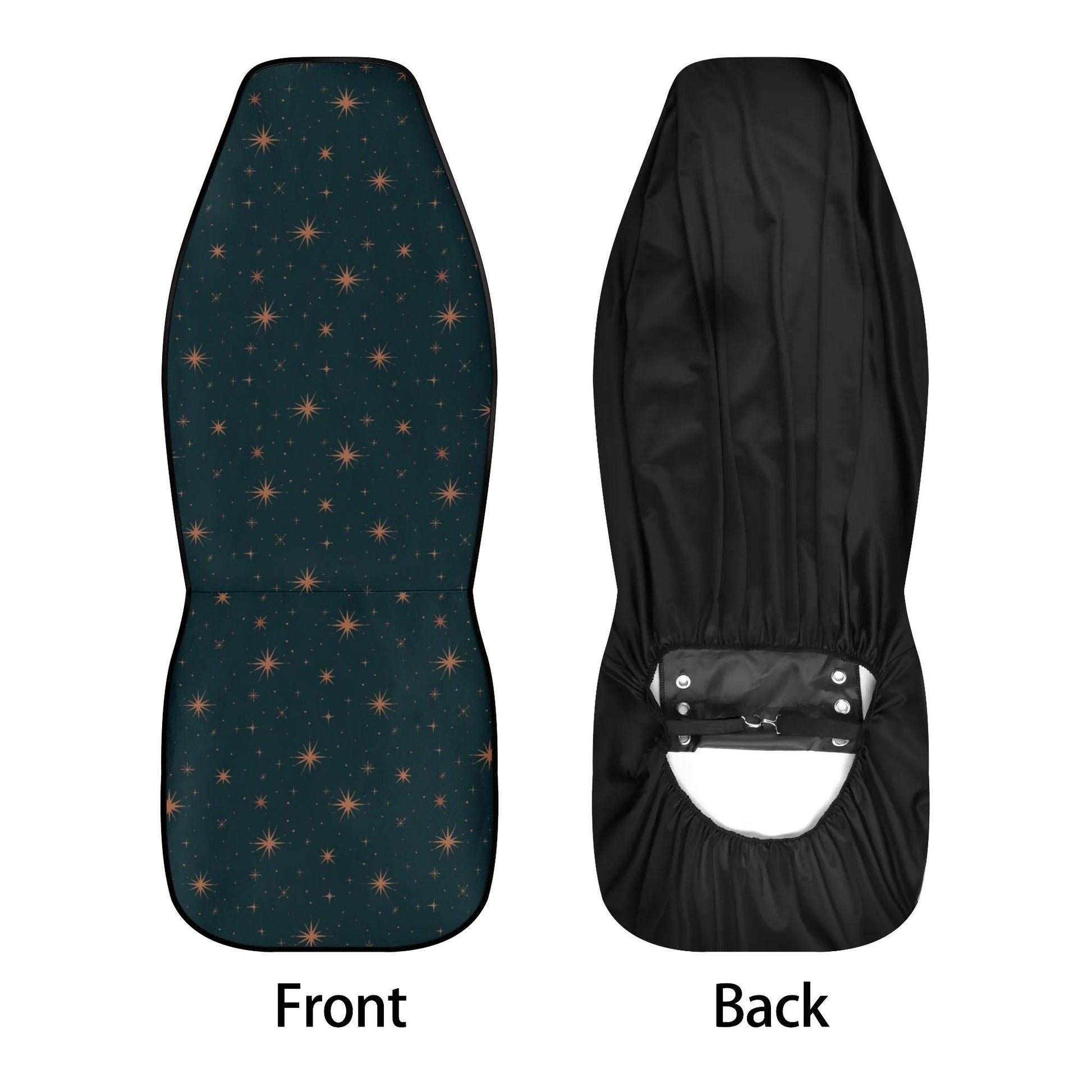 Forest Green Car Seat Covers, Celestial Front and Back Seat Cover Set, Starry Decor