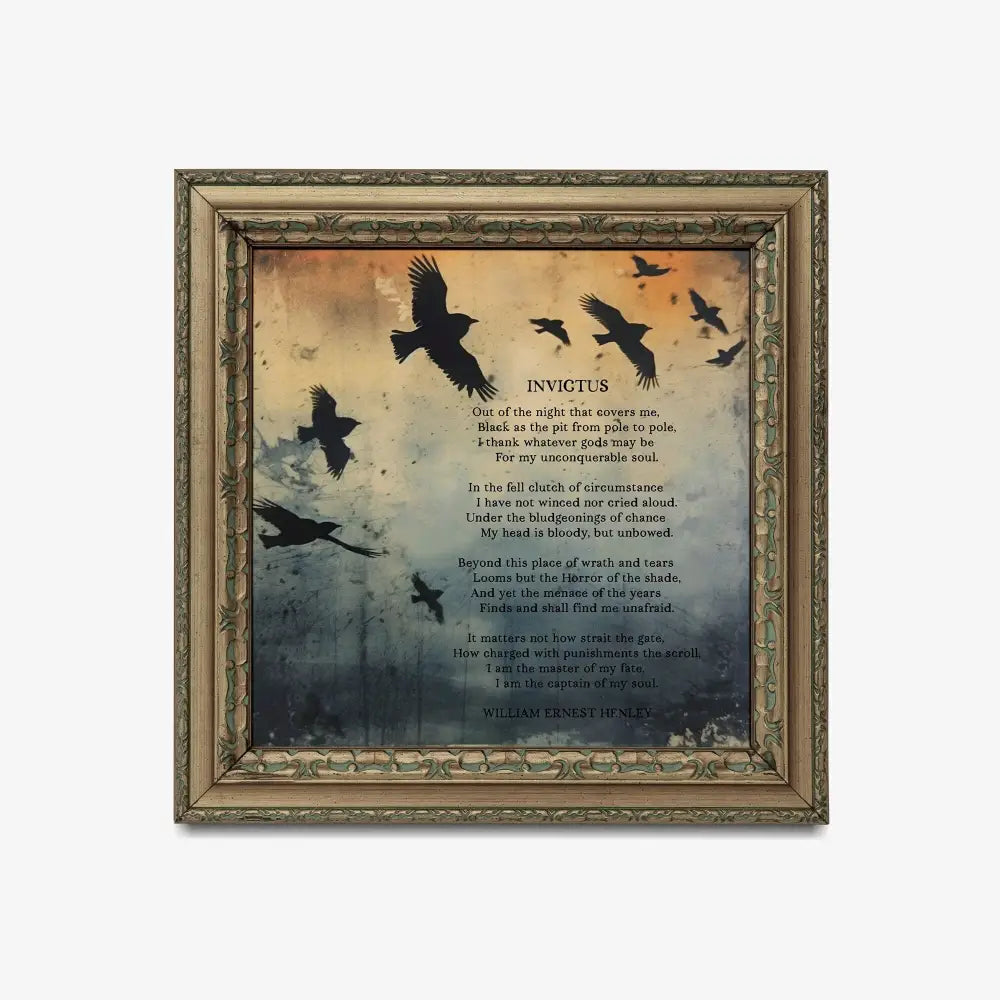 Invictus Poem Print Sacred Space Wall Art by My Store