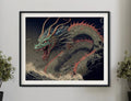 Japanese Dragon Print No Frame Art For Home Decor Inspired By Kuniyoshi Ukiyoe Museum Quality by My Store