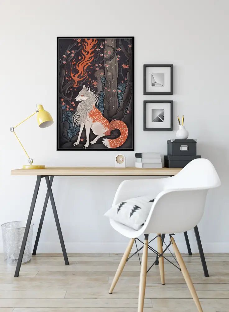 Japanese Fox Print No Frame Ethereal Ukiyoe Poster For Modern Home Decor And Collectors by My Store