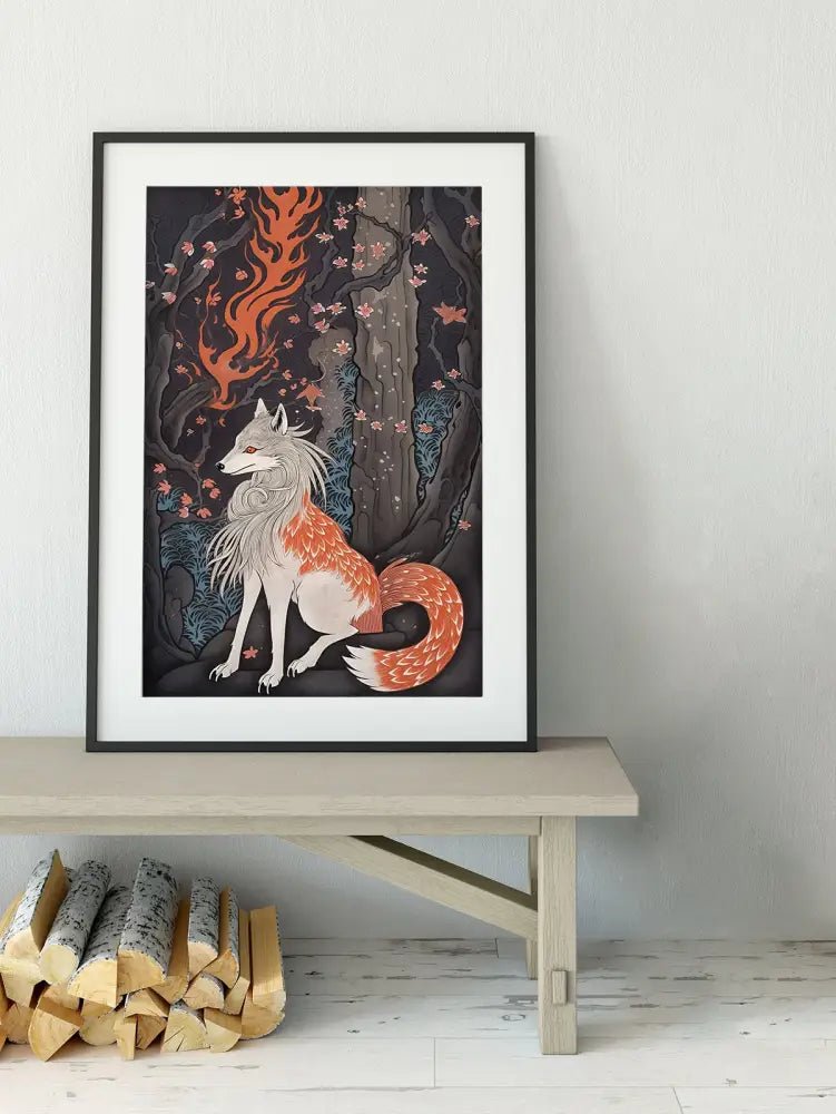 Japanese Fox Print No Frame Ethereal Ukiyoe Poster For Modern Home Decor And Collectors by My Store