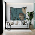 Japanese Owl Woven Blanket: Vintage Hiroshige Design by DesignBohemian