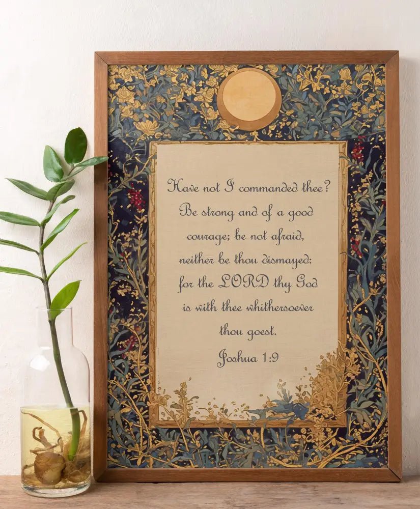 Joshua 1:9 Bible Verse Print Art Poster On Premium Archival Matte Paper Inspirational Decor by My Store