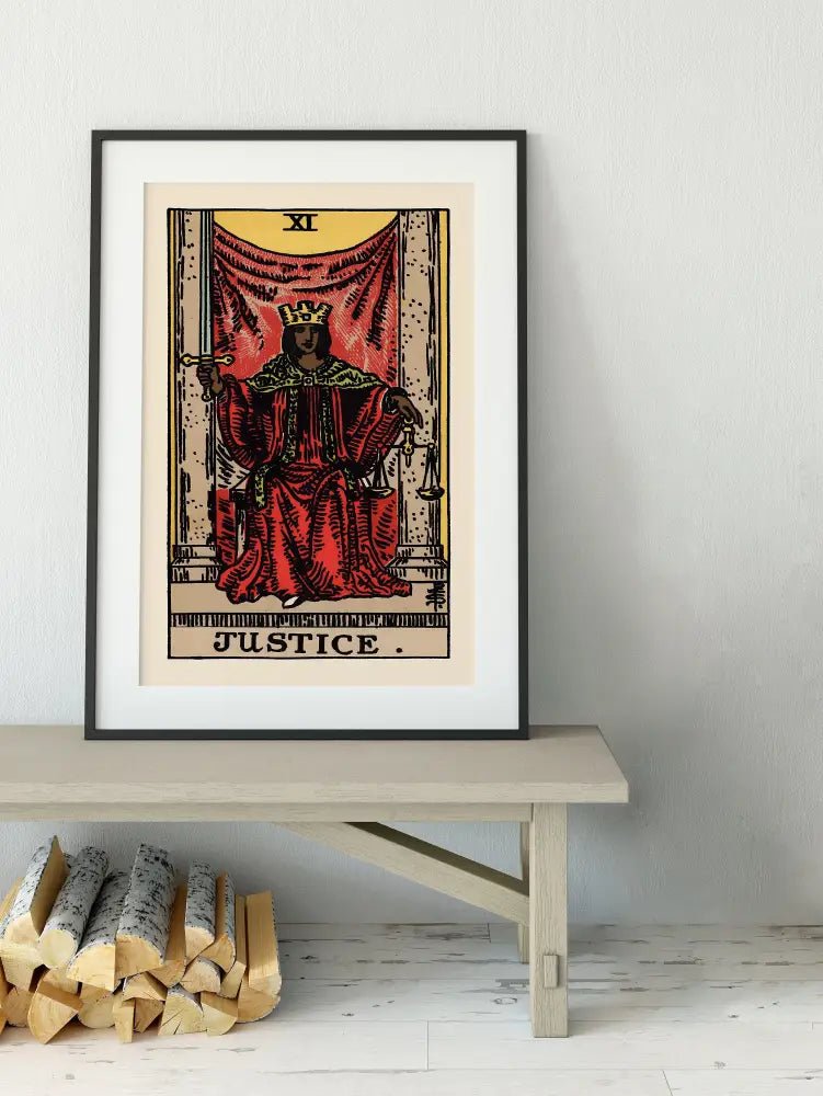 Justice Tarot Card Poster Black Woman Unframed by My Store