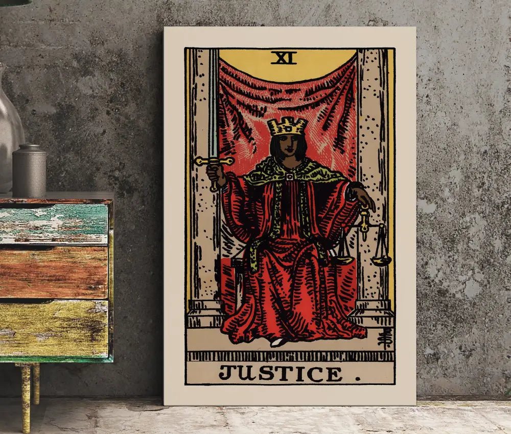 Justice Tarot Card Poster Black Woman Unframed by My Store