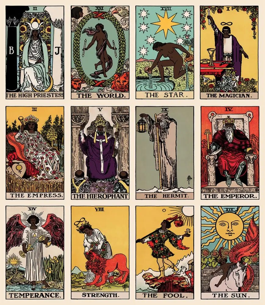 Justice Tarot Card Poster Black Woman Unframed by My Store