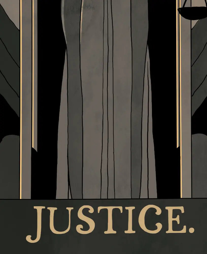 Justice Tarot Card Print Art Nouveau Poster Unframed Wall Art For Tarot Lovers Home Decor by My Store