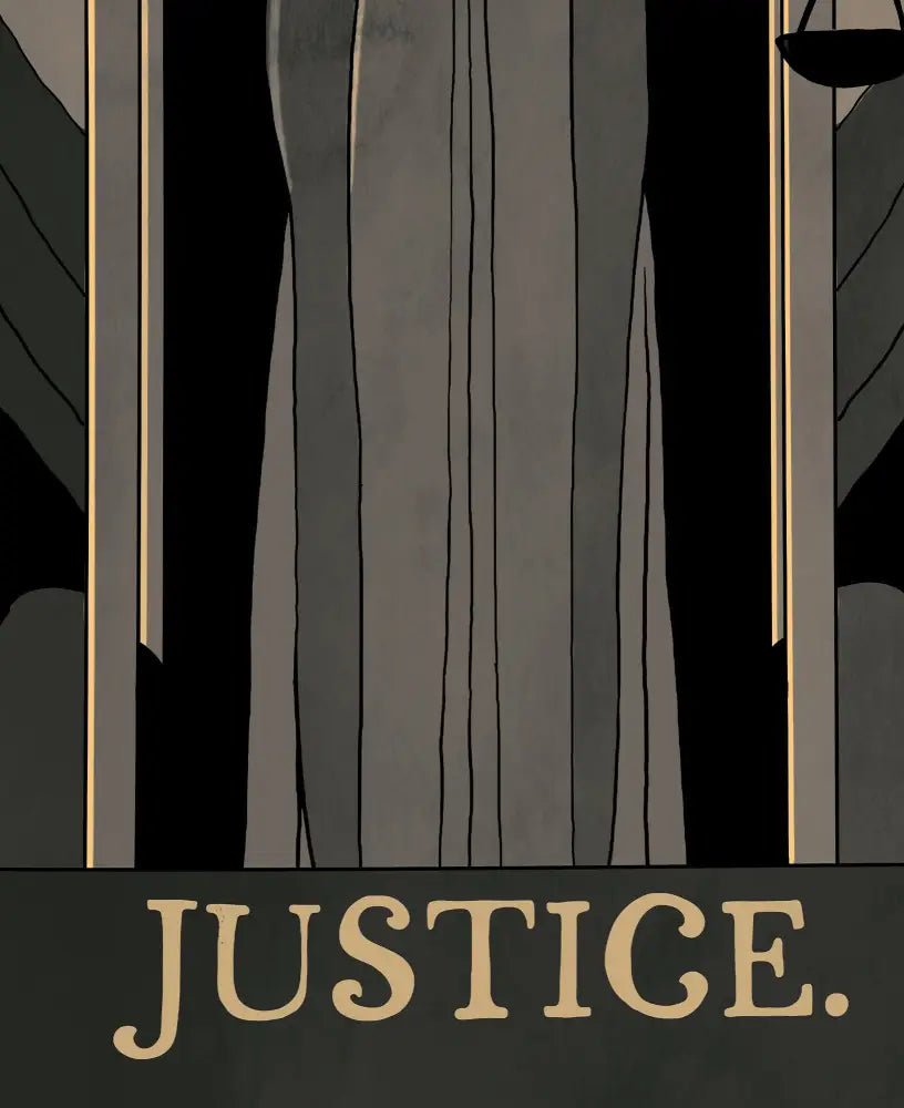 Justice Tarot Card Print Art Nouveau Poster Unframed Wall Art For Tarot Lovers Home Decor by My Store