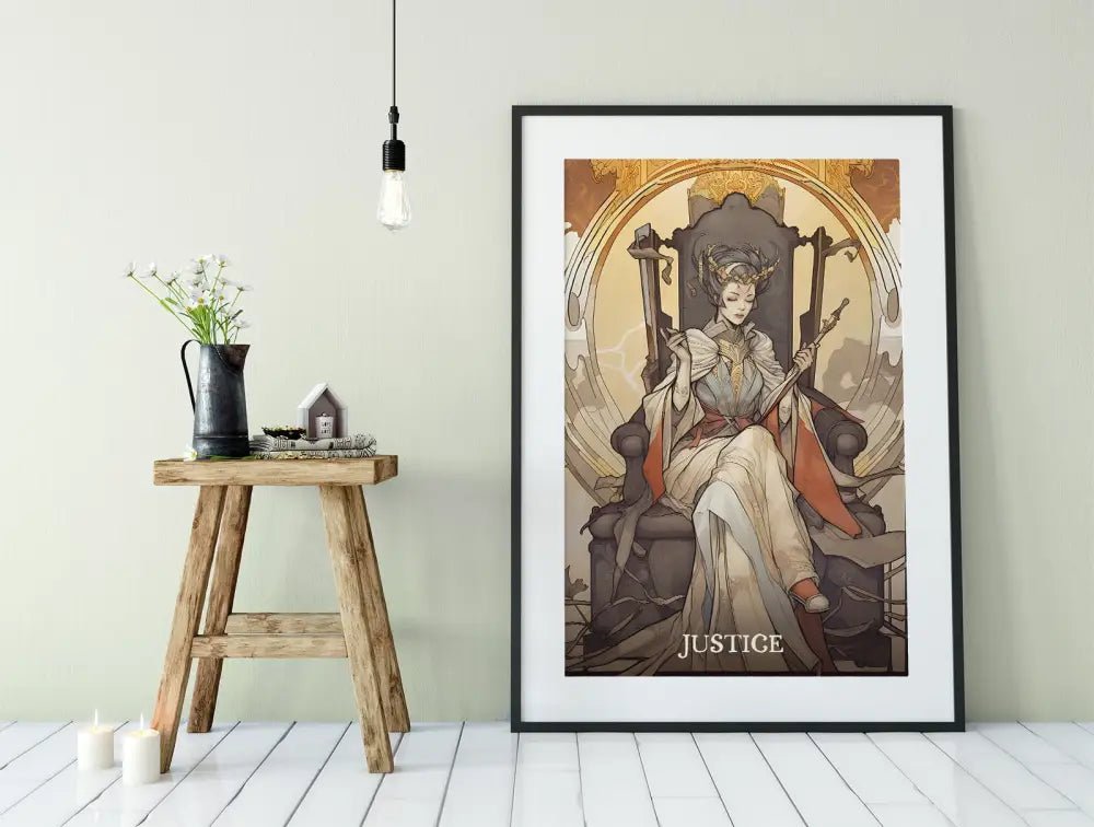 Justice Tarot Card Print Poster No Frame The Justice Card Wall Art For Tarot Lovers by My Store