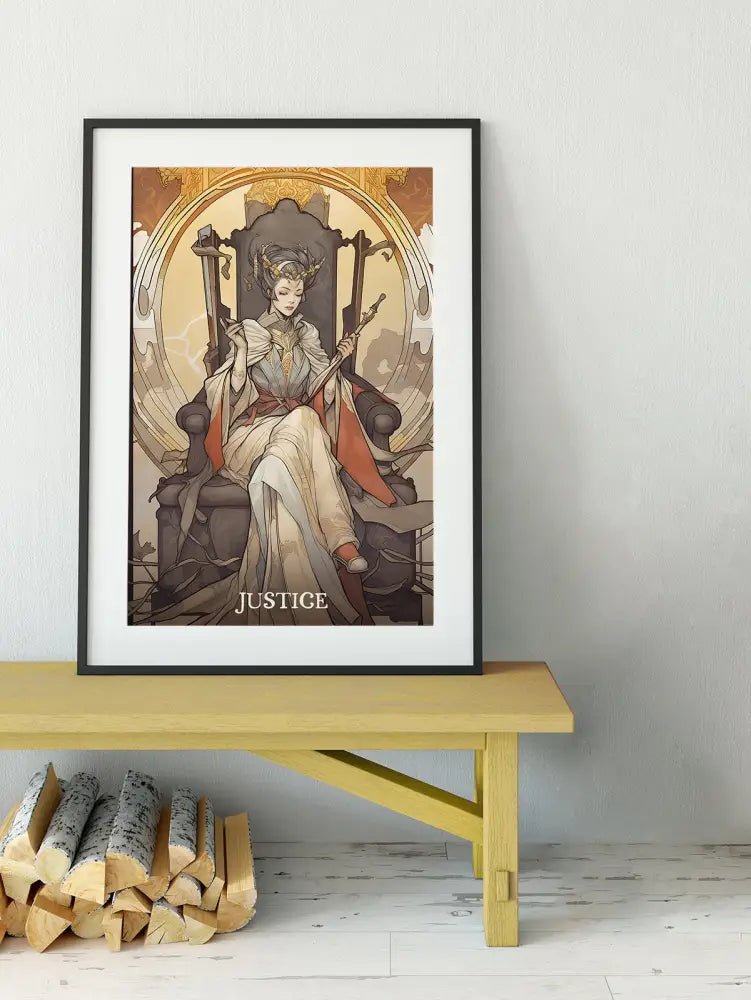 Justice Tarot Card Print Poster No Frame The Justice Card Wall Art For Tarot Lovers by My Store