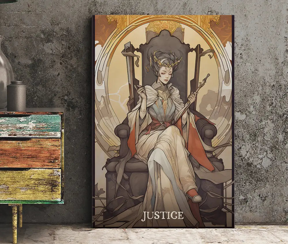 Justice Tarot Card Print Poster No Frame The Justice Card Wall Art For Tarot Lovers by My Store