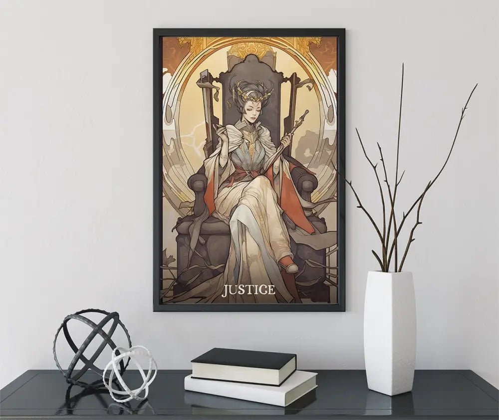 Justice Tarot Card Print Poster No Frame The Justice Card Wall Art For Tarot Lovers by My Store