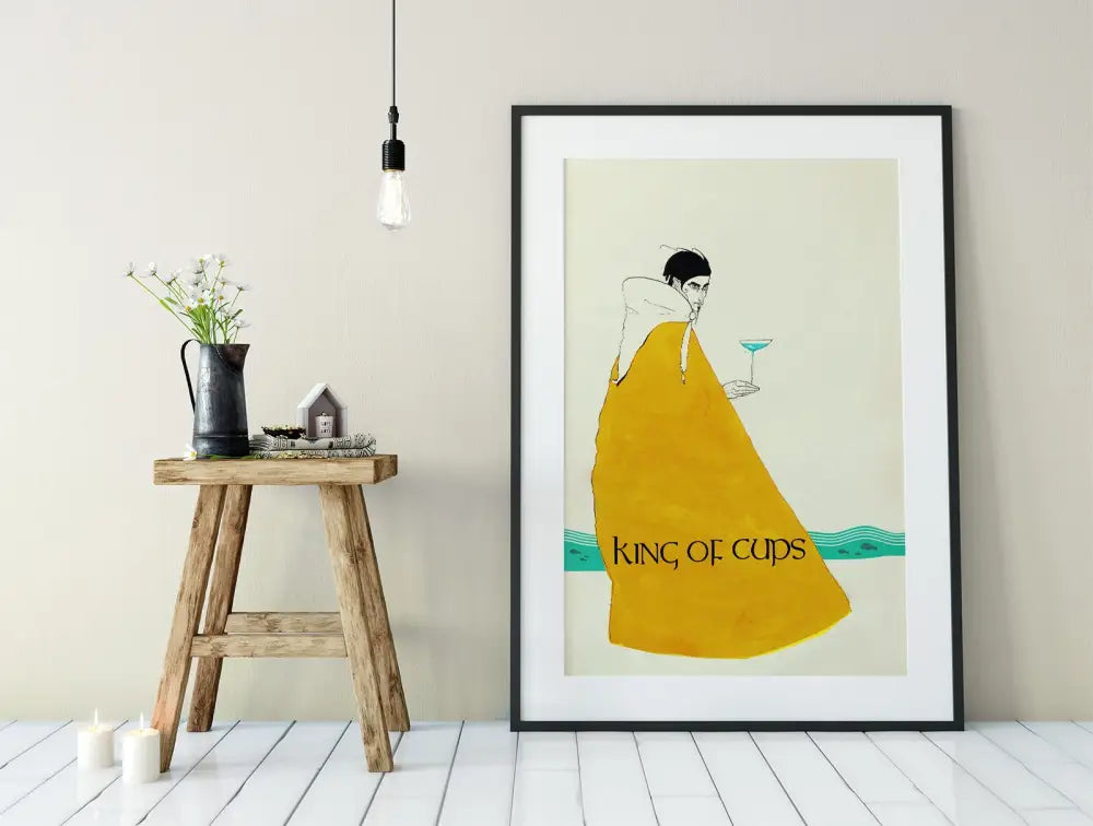King Of Cups Tarot Card Print From Green Menagerie Deck Kickstarter Edition Poster by My Store
