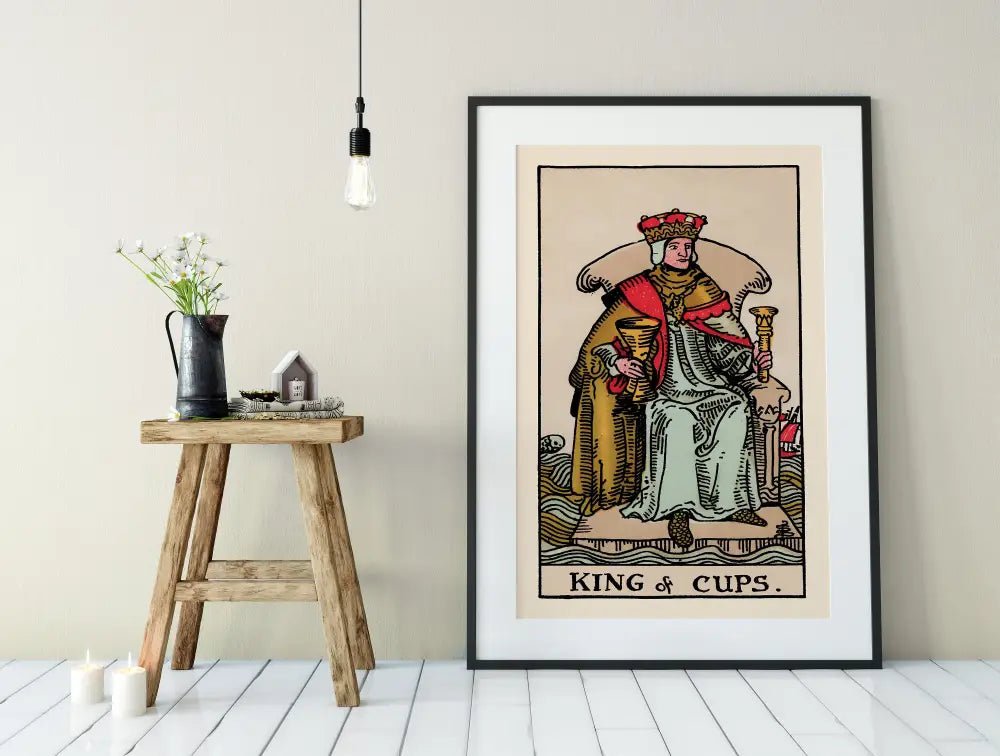 King Of Cups Tarot Card Print No Frame Poster by My Store