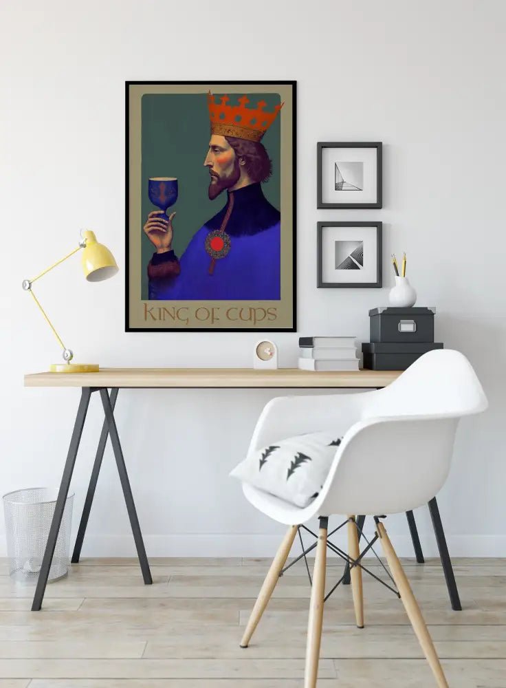 King Of Cups Tarot Card Print Poster Unframed AI Generated Art For Home Decor And Spiritual Gift by My Store