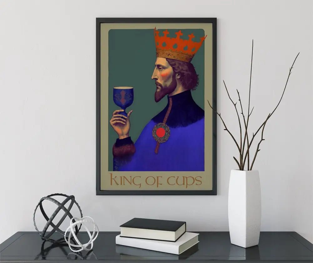 King Of Cups Tarot Card Print Poster Unframed AI Generated Art For Home Decor And Spiritual Gift by My Store