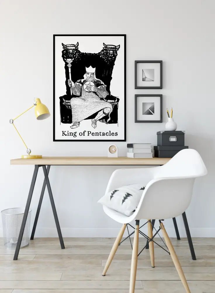 King Of Pentacles Tarot Card Print Poster By Printagrams Premium Wall Art Decor Collection by My Store