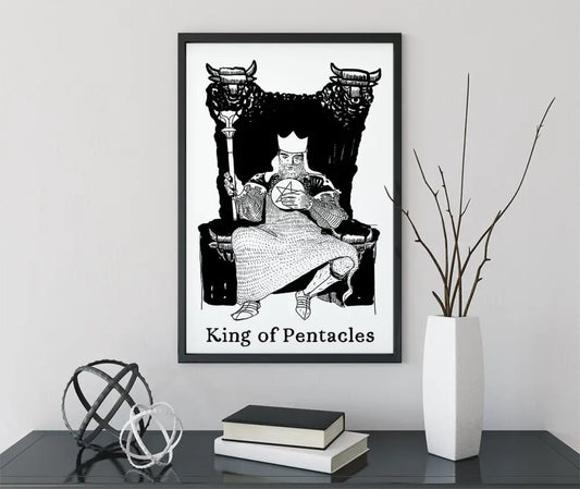 King Of Pentacles Tarot Card Print Poster By Printagrams Premium Wall Art Decor Collection by My Store