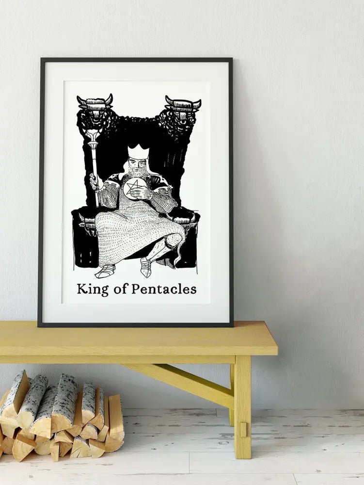 King Of Pentacles Tarot Card Print Poster By Printagrams Premium Wall Art Decor Collection by My Store