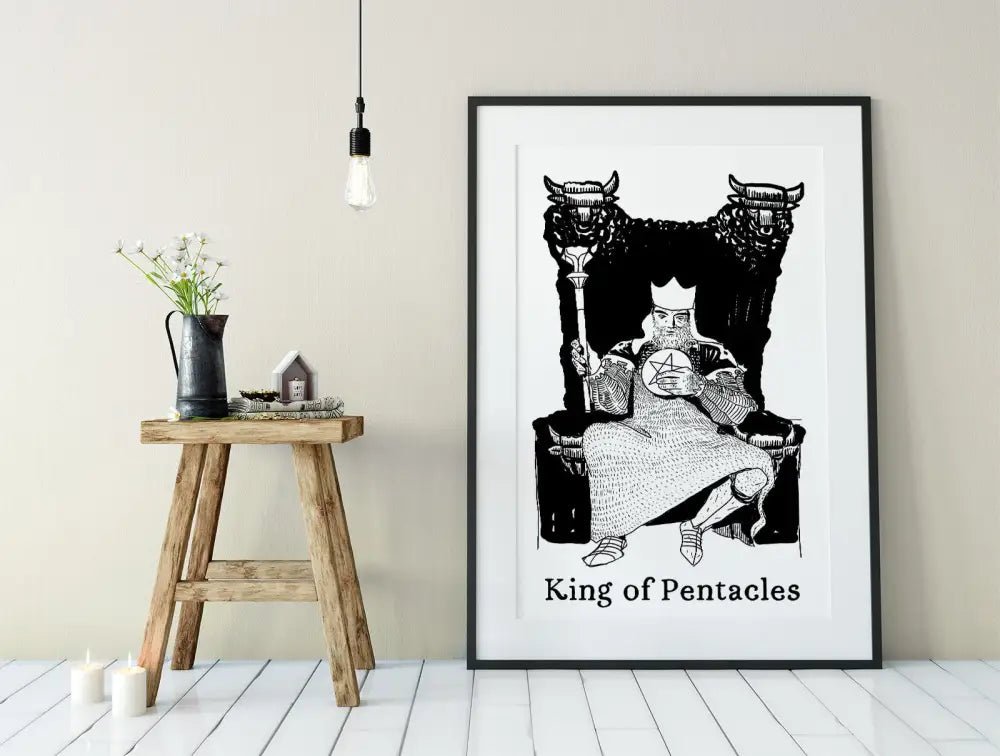 King Of Pentacles Tarot Card Print Poster By Printagrams Premium Wall Art Decor Collection by My Store