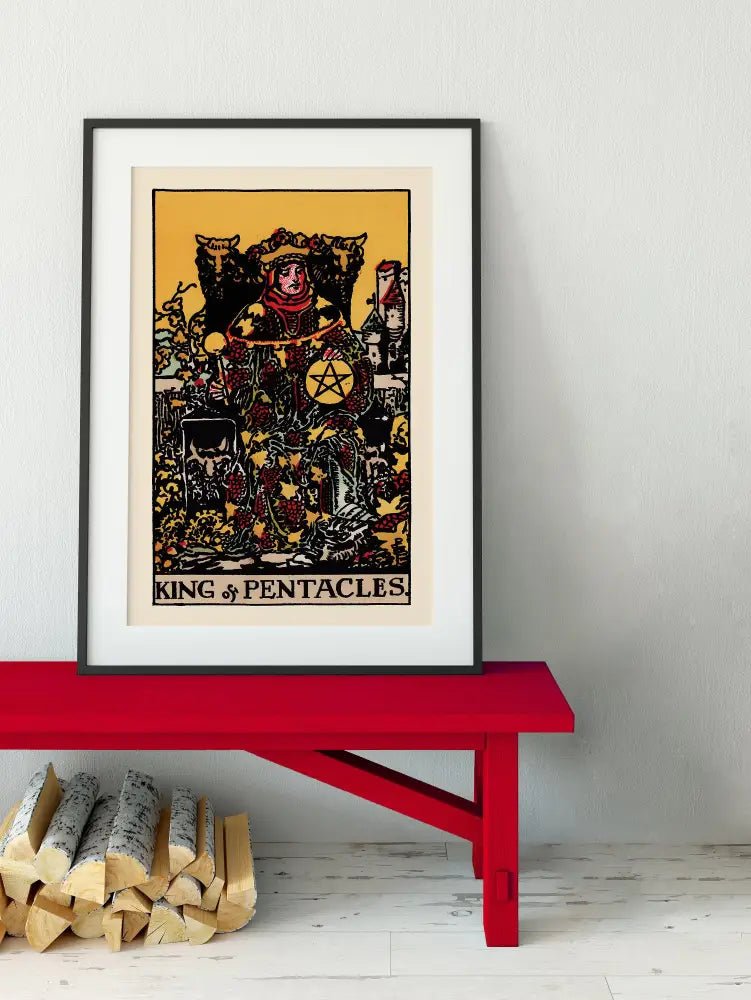 King Of Pentacles Tarot Card Print Poster No Frame Premium Prosperity Wall Art For Living Room by My Store