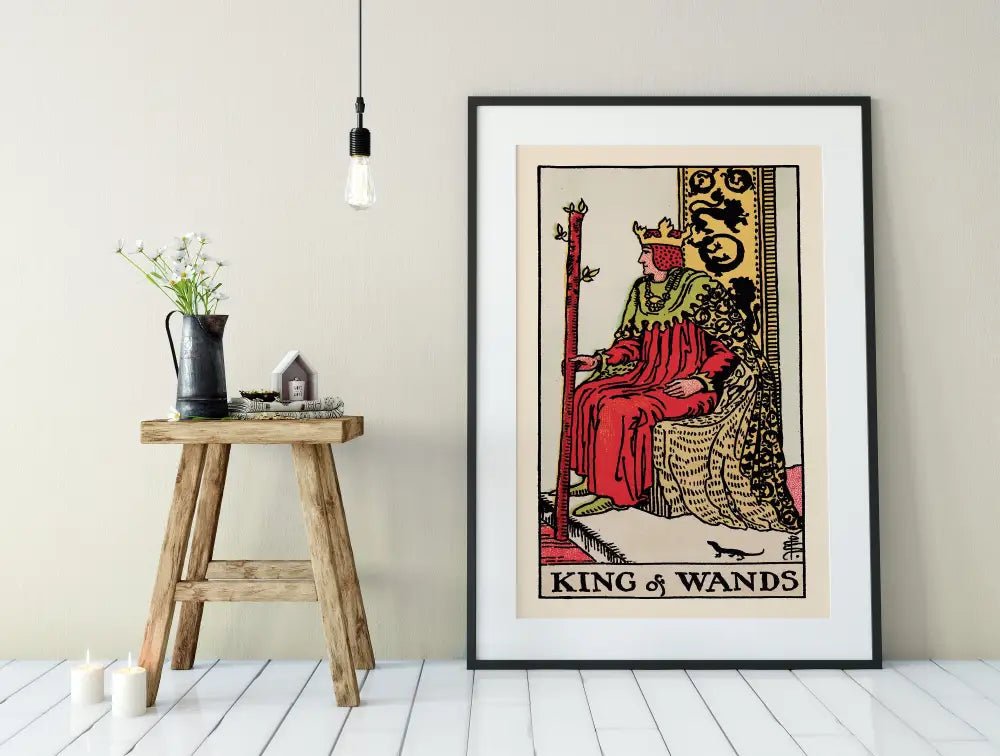 King Of Wands Tarot Card Print No Frame Poster Customizable Wall Art For Tarot Lovers by My Store