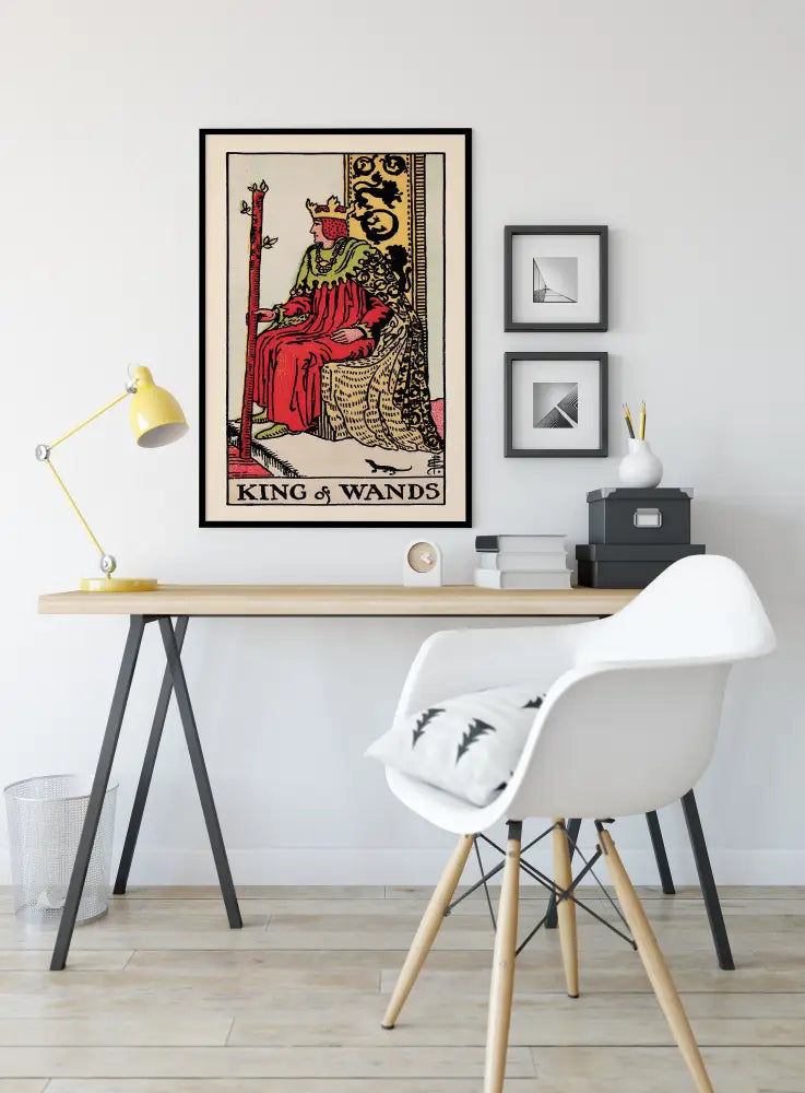 King Of Wands Tarot Card Print No Frame Poster Customizable Wall Art For Tarot Lovers by My Store
