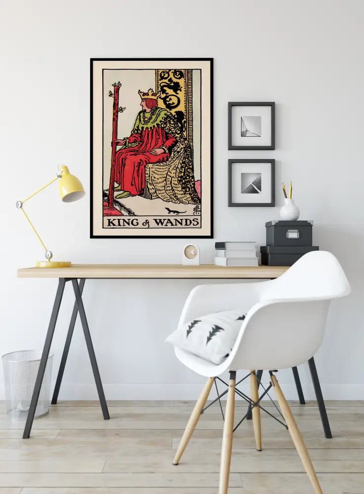 King Of Wands Tarot Card Print No Frame Poster Customizable Wall Art For Tarot Lovers by My Store