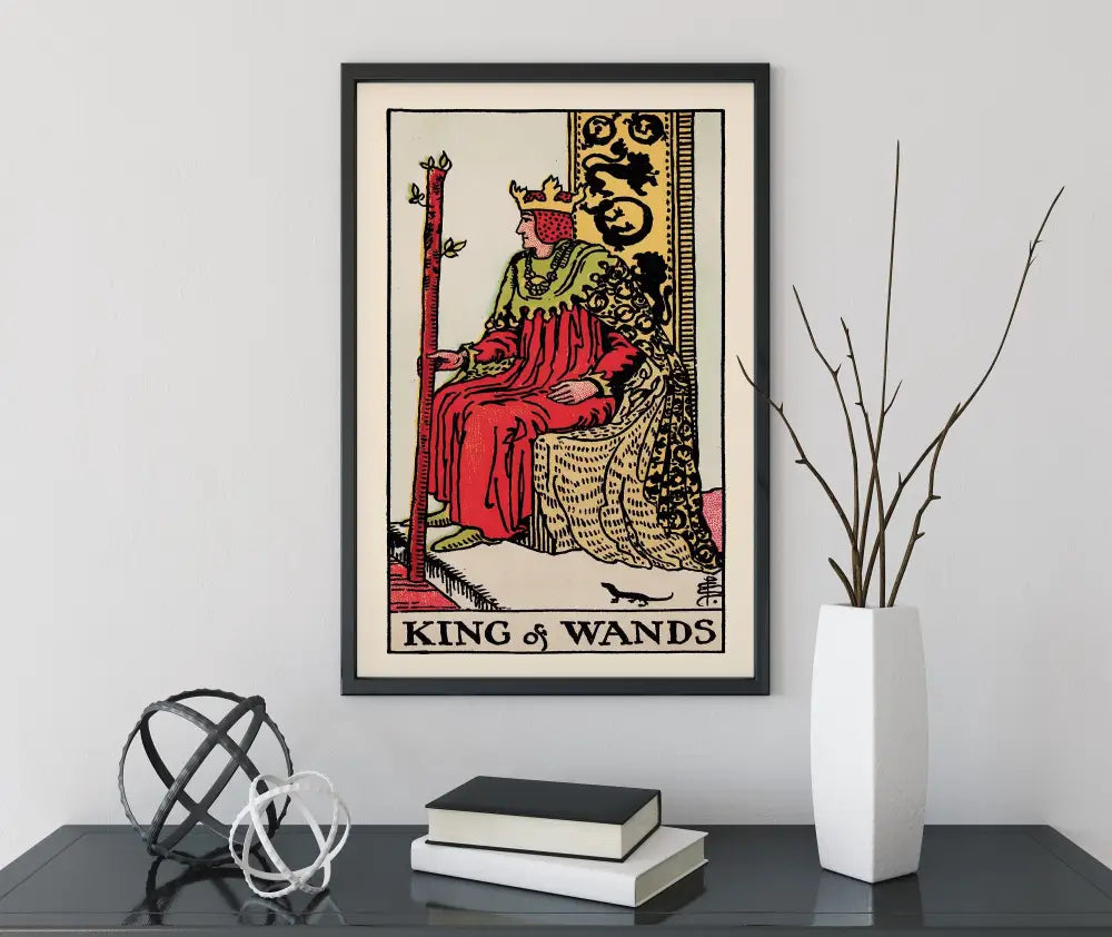 King Of Wands Tarot Card Print No Frame Poster Customizable Wall Art For Tarot Lovers by My Store