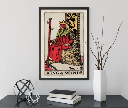 King Of Wands Tarot Card Print No Frame Poster Customizable Wall Art For Tarot Lovers by My Store