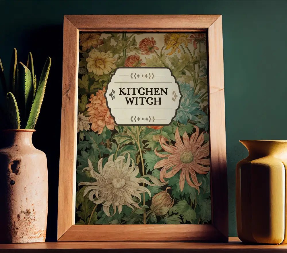 Kitchen Witch Book Cover Print No Frame Enchanting Kitchen Poster Decor For Cozy Home by My Store