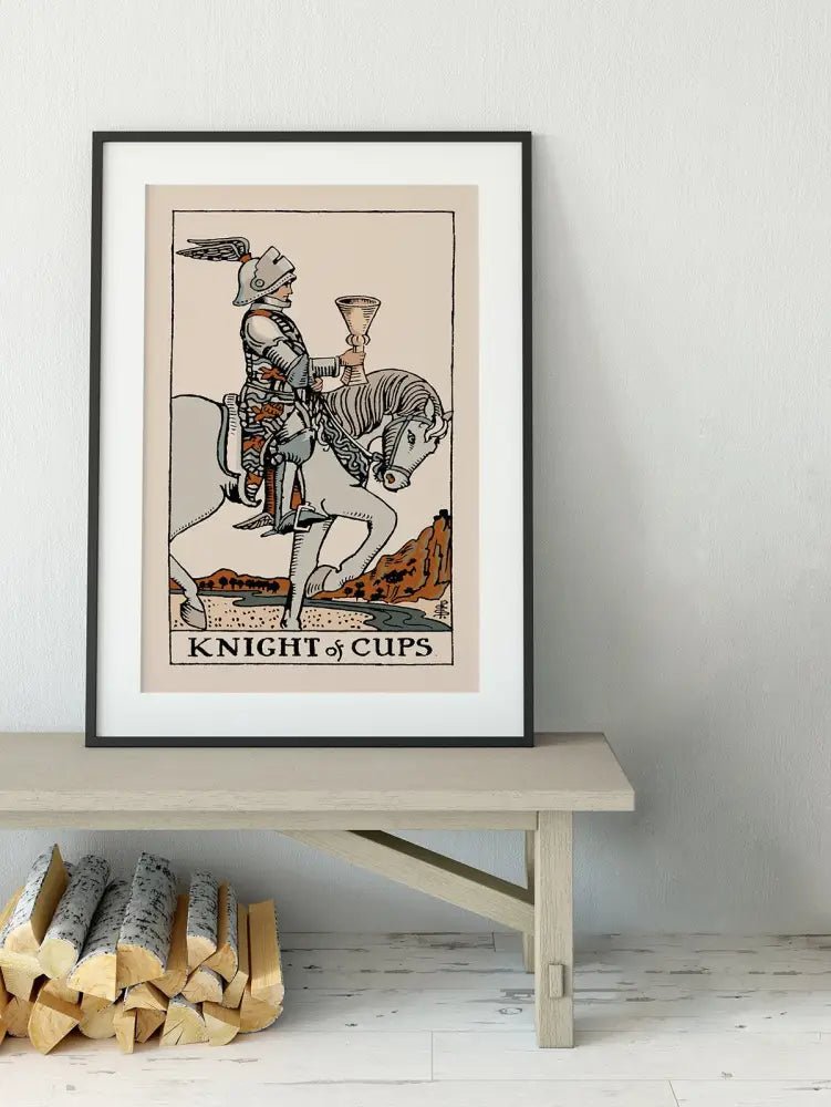 Knight Of Cups Tarot Card Print Neutral Vibes Poster No Frame by My Store
