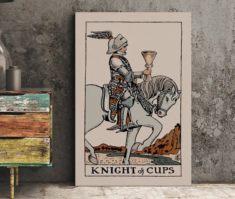 Knight Of Cups Tarot Card Print Neutral Vibes Poster No Frame by My Store