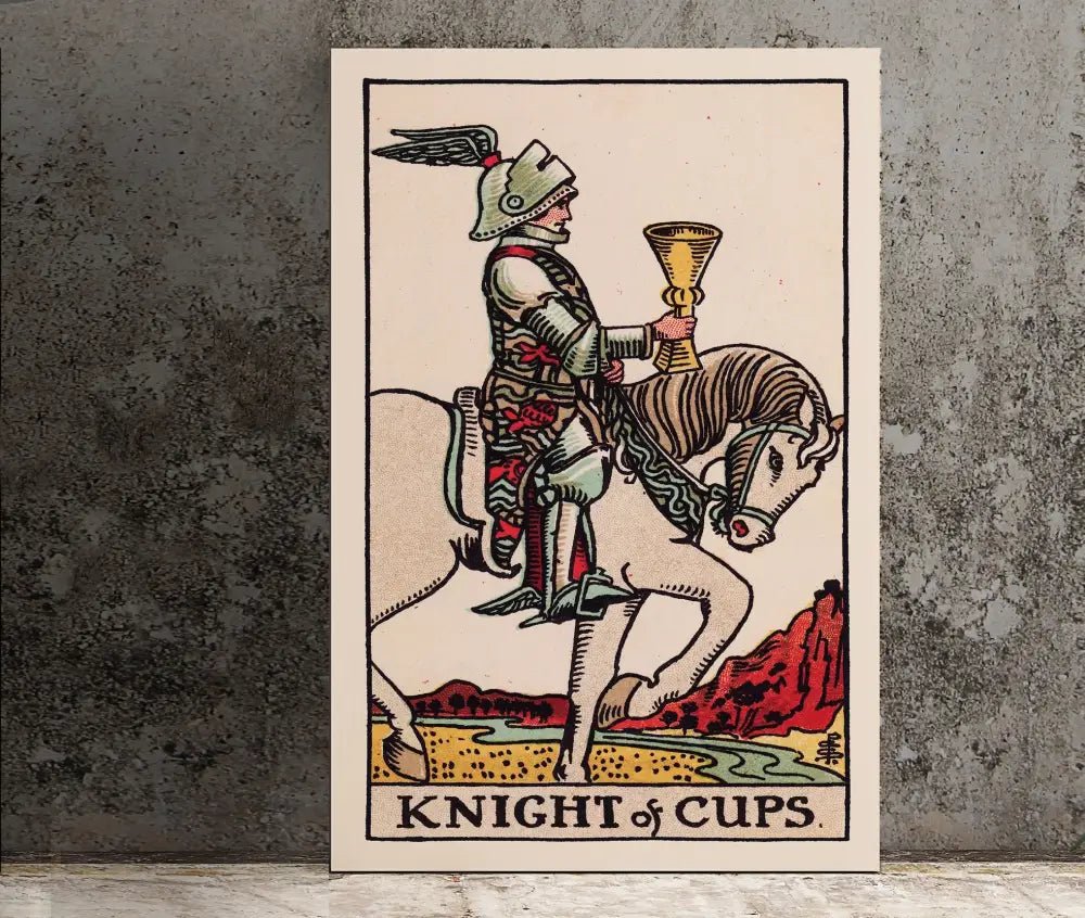 Knight Of Cups Tarot Card Print No Frame Poster For Tarot Lovers, Elegant Wall Art by My Store
