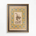Knight of Cups Tarot Print Floral Nouveau Vintage Art Blue Yellow by DesignBohemian