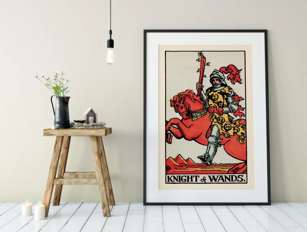 Knight Of Wands Tarot Card Print Unframed Poster Art by My Store