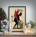 Krampus Christmas Card Poster No Frame Mischievous Holiday Krampus Print For Festive Decor by My Store