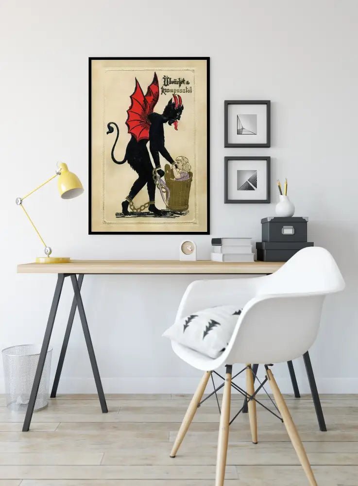 Krampus Christmas Card Poster No Frame Mischievous Holiday Krampus Print For Festive Decor by My Store