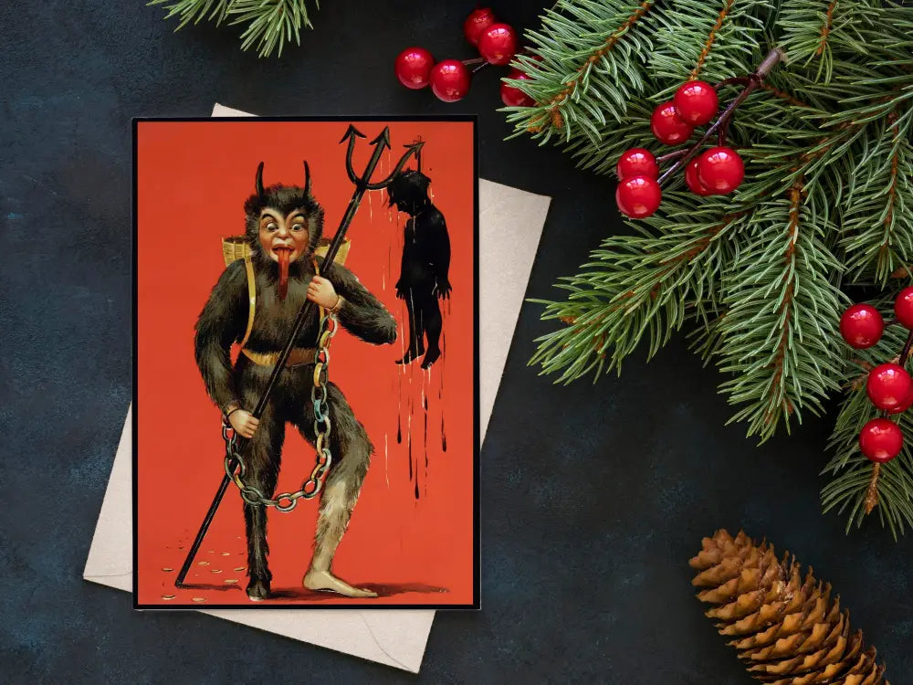 Krampus Christmas Cards Poster No Frame For Unique Holiday Greetings And Collectible Decor by My Store