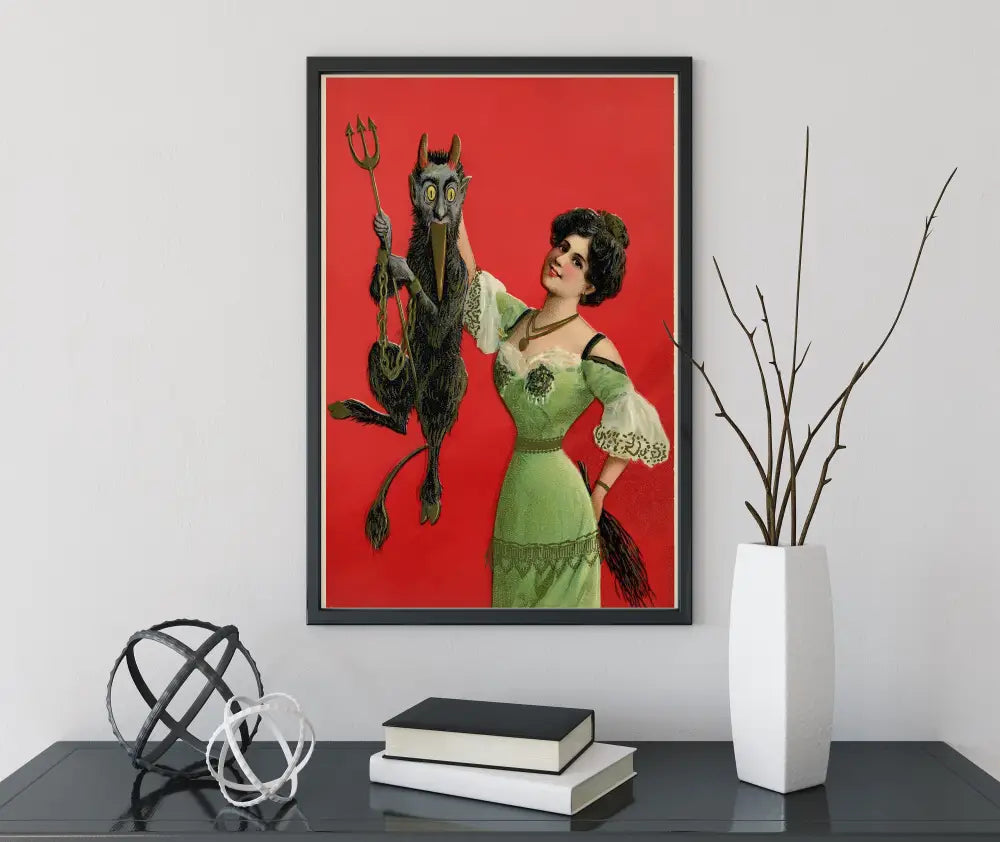 Krampus Christmas Poster No Frame Holiday Card Print Folklore Art For Unique Decor by My Store