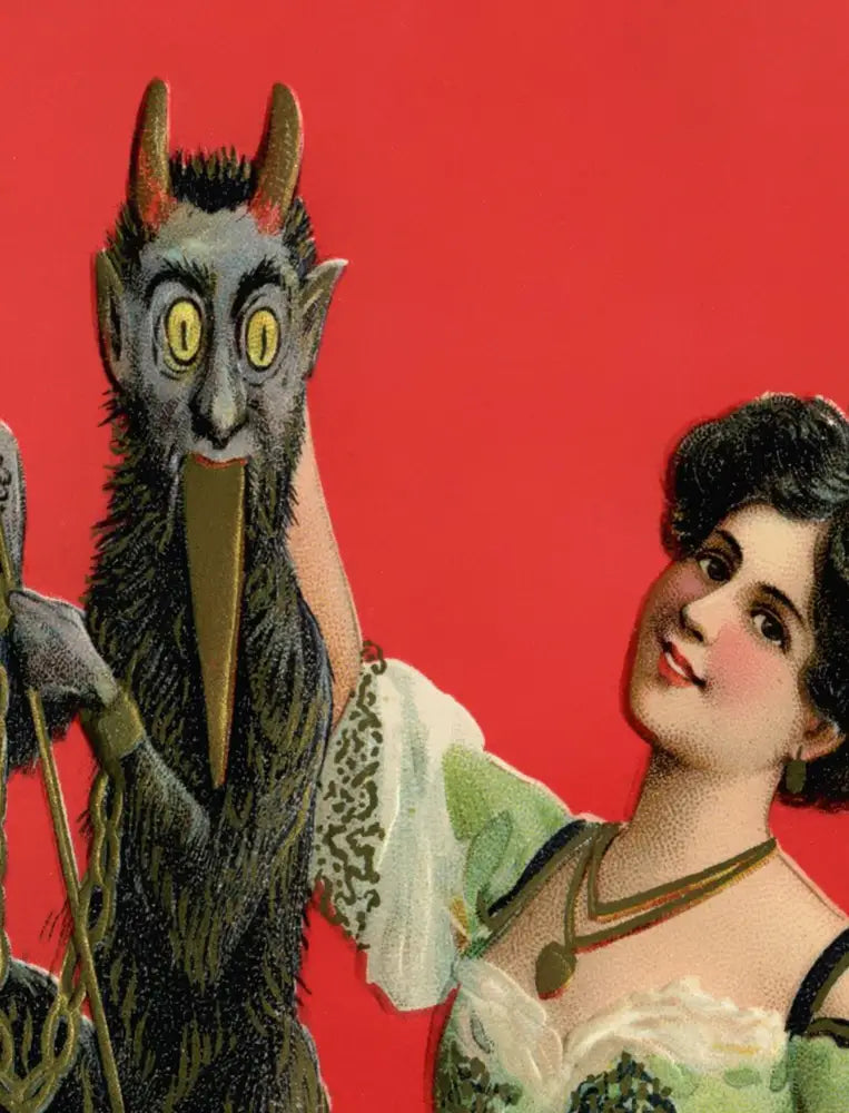 Krampus Christmas Poster No Frame Holiday Card Print Folklore Art For Unique Decor by My Store