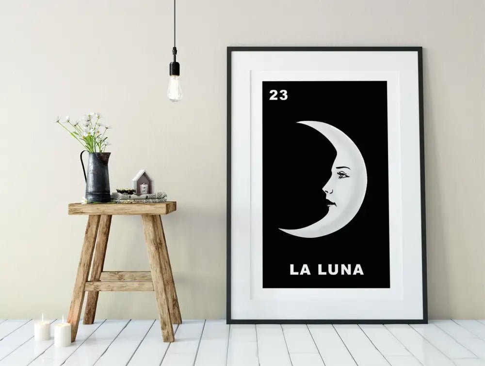 La Luna Card Moon Print No Frame for Enchanting Decor by My Store